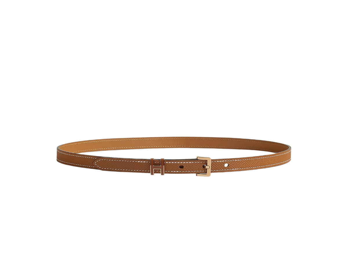 Hermes Hermes Pop H Belt 15 MM In Epsom Calfskin With Rose Gold-Plated Buckle Gold