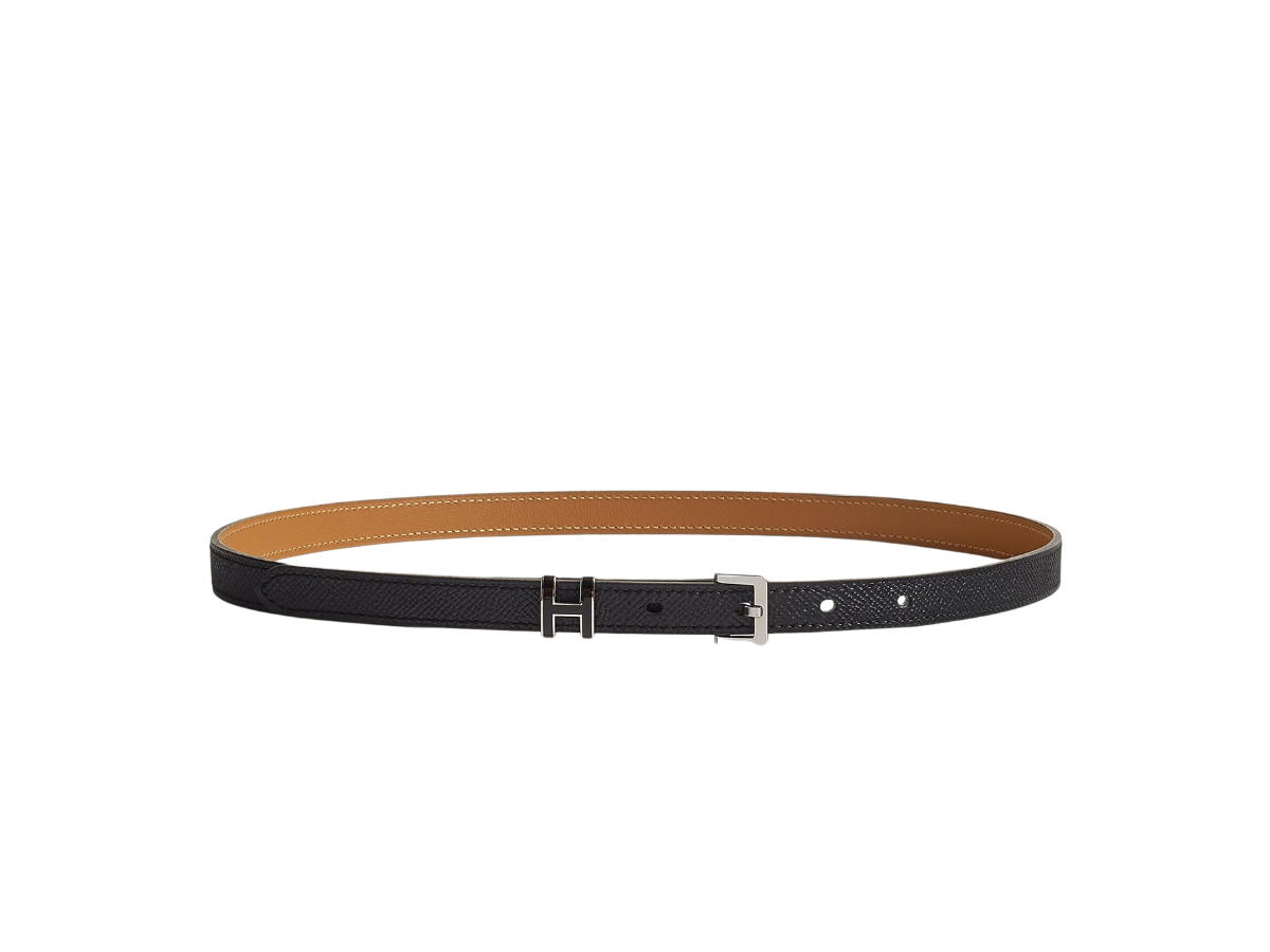 Hermes Hermes Pop H Belt 15MM In Epsom Calfskin With Palladium-Plated Buckle Noir