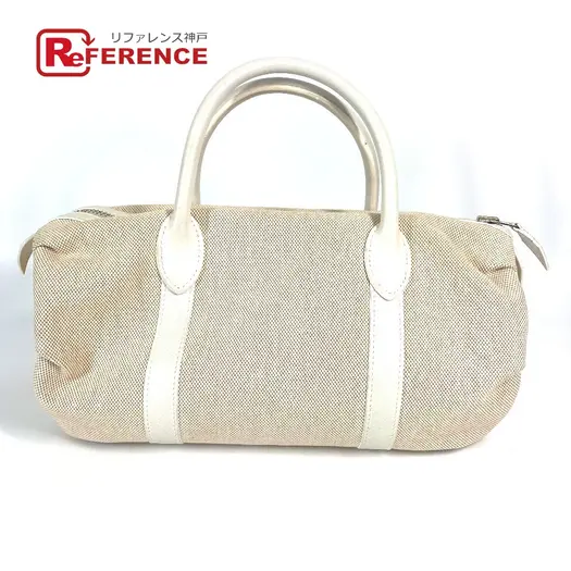 Buy HERMES Porochon Mademoiselle Hand Bag Toile H / Leather Beige/White at Sasom – Authentic and Ready to Ship
