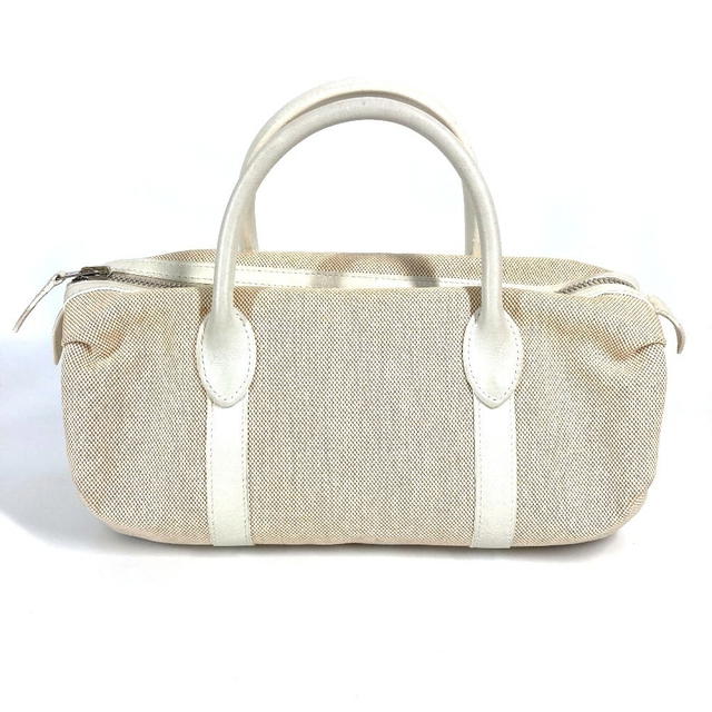 Hermes HERMES Porochon Mademoiselle Hand Bag Toile H / Leather Beige/White - view 3