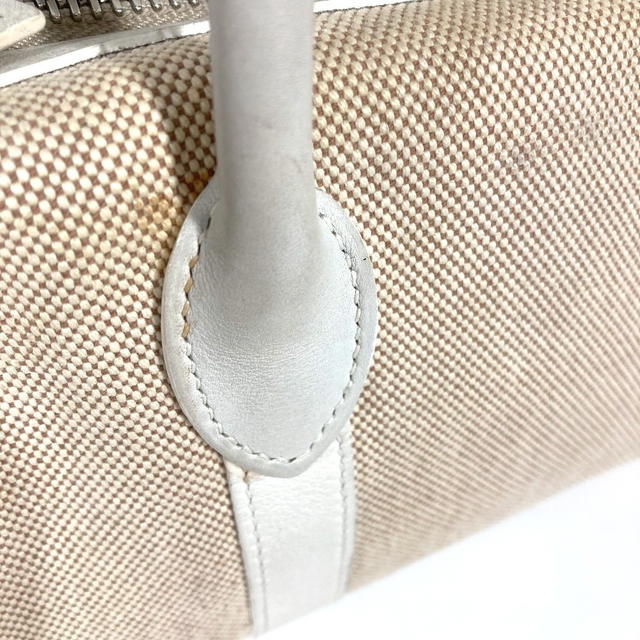Hermes HERMES Porochon Mademoiselle Hand Bag Toile H / Leather Beige/White - view 5