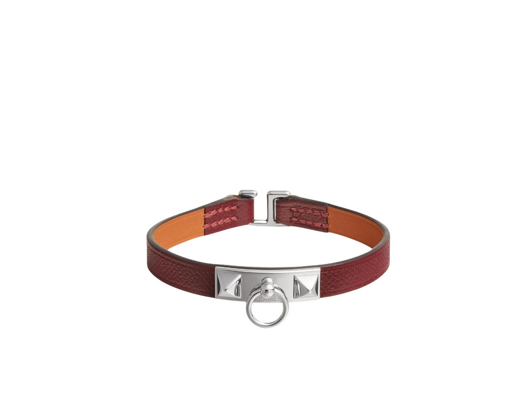 Hermes Hermes Rivale Mini Bracelet In Madame With Palladium-Plated Hardware Rouge H