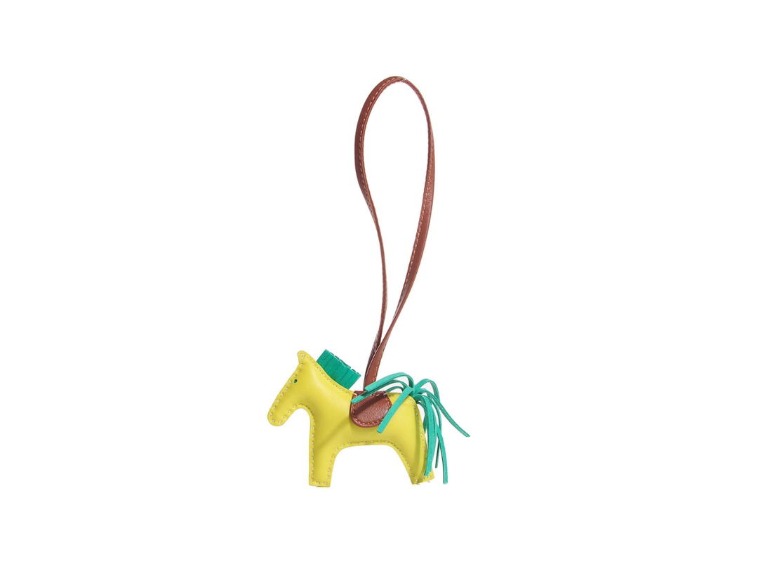 Hermes Hermes Rodeo PM Charm In Milo Lambskin Lime Menthe-Fauve