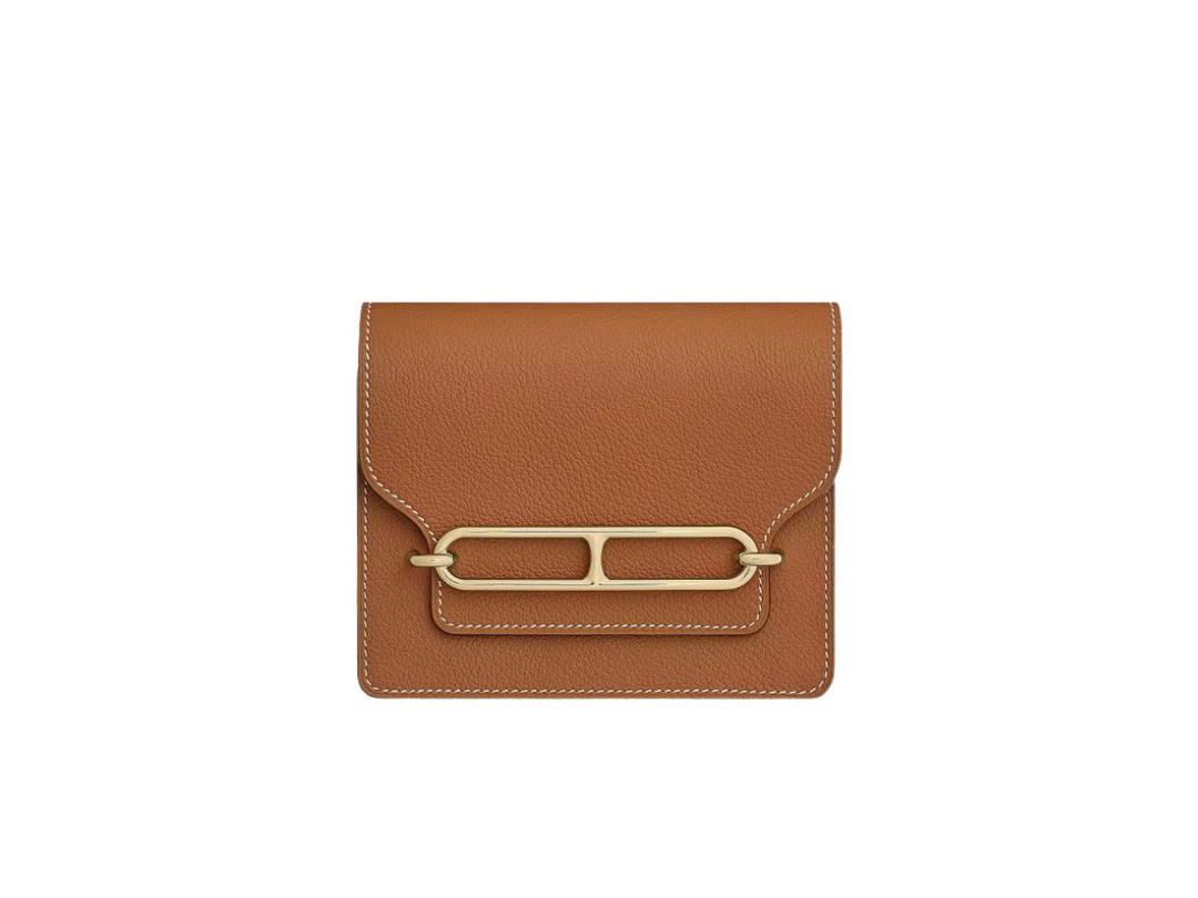 Hermes Hermes Roulis Small Wallet Evercolor Calfskin Gold Permabrass-Plated