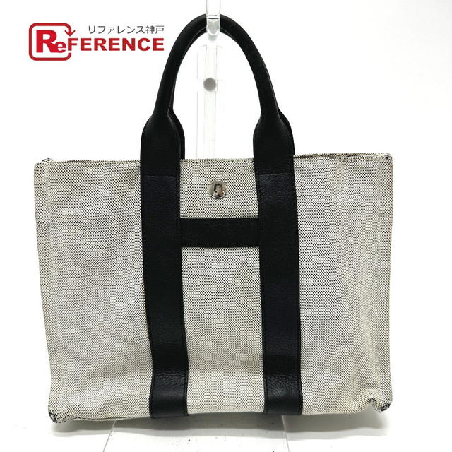 Hermes HERMES Sac Arne PM Hand Bag Tote Bag Toile H / Leather gray/Black - view 1