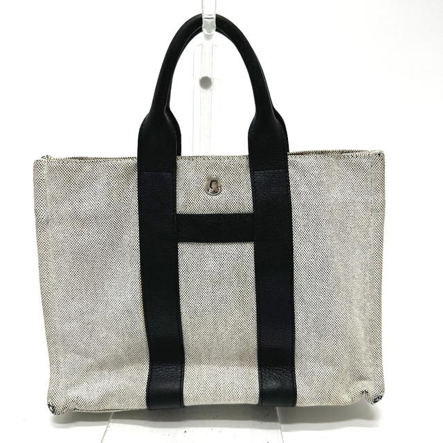 Hermes HERMES Sac Arne PM Hand Bag Tote Bag Toile H / Leather gray/Black - view 2