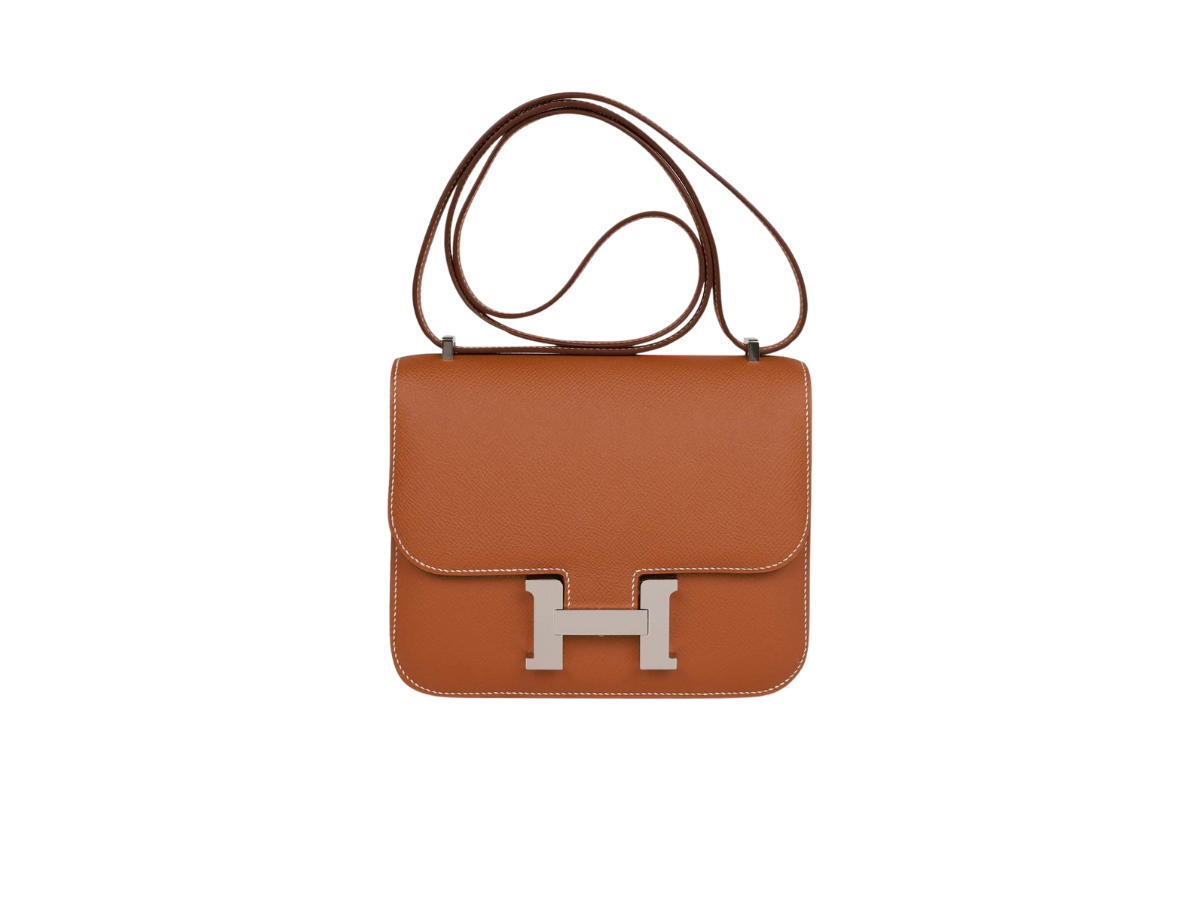 Hermes Hermes Sac Constance III Mini Miroir Bag In Veau Epsom With Palladium Hardware Gold