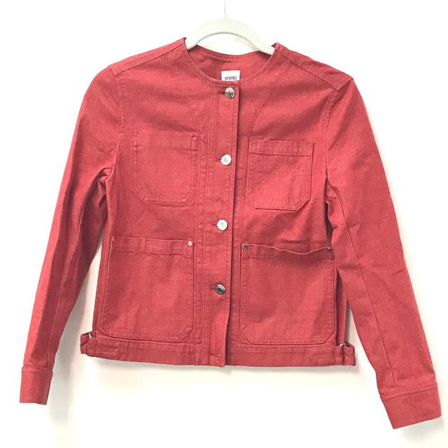 Hermes HERMES Serie button Long sleeve apparel tops outerwear Denim Jacket Red - view 2