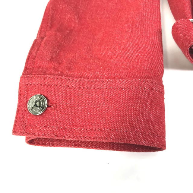 Hermes HERMES Serie button Long sleeve apparel tops outerwear Denim Jacket Red - view 4