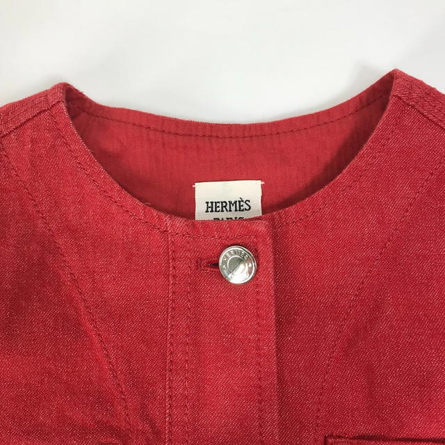Hermes HERMES Serie button Long sleeve apparel tops outerwear Denim Jacket Red - view 5