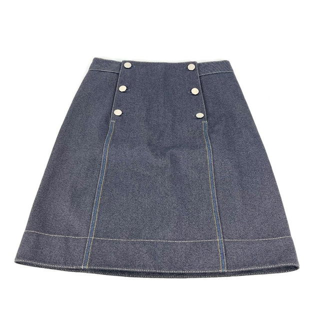 Hermes HERMES Serie logo Bottoms apparel skirt cotton blue - view 2