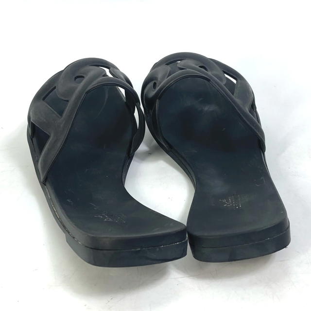 Hermes HERMES shoes flats flats Aloha Chaine d'Ancre Beach sandal Sandals rubber Black - view 4