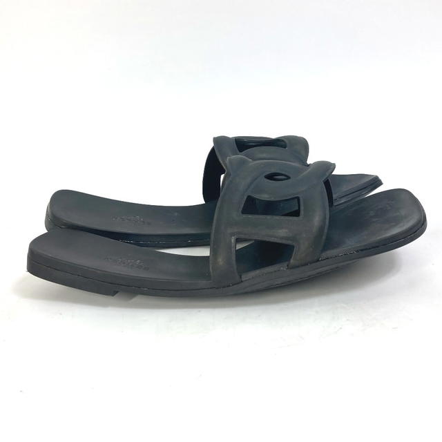 Hermes HERMES shoes flats flats Aloha Chaine d'Ancre Beach sandal Sandals rubber Black - view 5