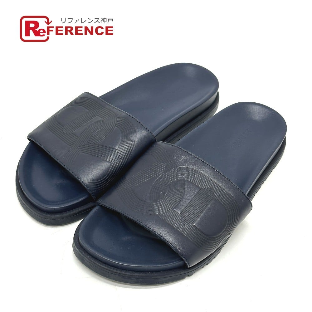 Hermes HERMES Shoes Shower Pool sandals Slide Biarritz Chaine d'Ancre Sandals Navy