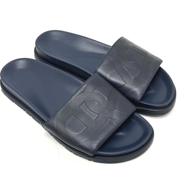 Hermes HERMES Shoes Shower Pool sandals Slide Biarritz Chaine d'Ancre Sandals Navy - view 3