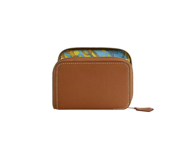 Hermes Hermes Silk'In Compact Wallet Gold Jaune Citron Celeste - view 1