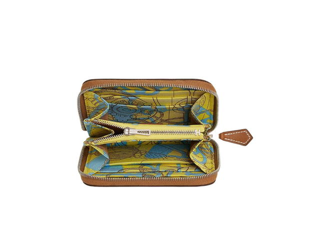 Hermes Hermes Silk'In Compact Wallet Gold Jaune Citron Celeste - view 2