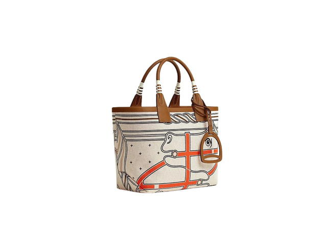 Hermes Hermes Steeple 25 Bag In H Plume Canvas And Quadrige Au Fil Motif With Palladium Plated Hardware - view 2