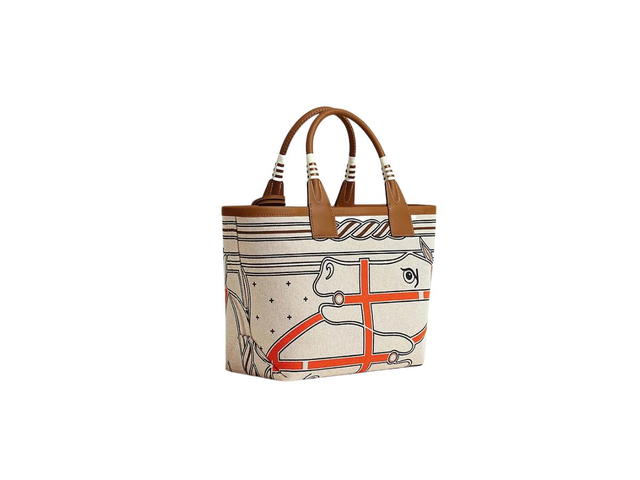 Hermes Hermes Steeple 25 Bag In H Plume Canvas And Quadrige Au Fil Motif With Palladium Plated Hardware - view 3
