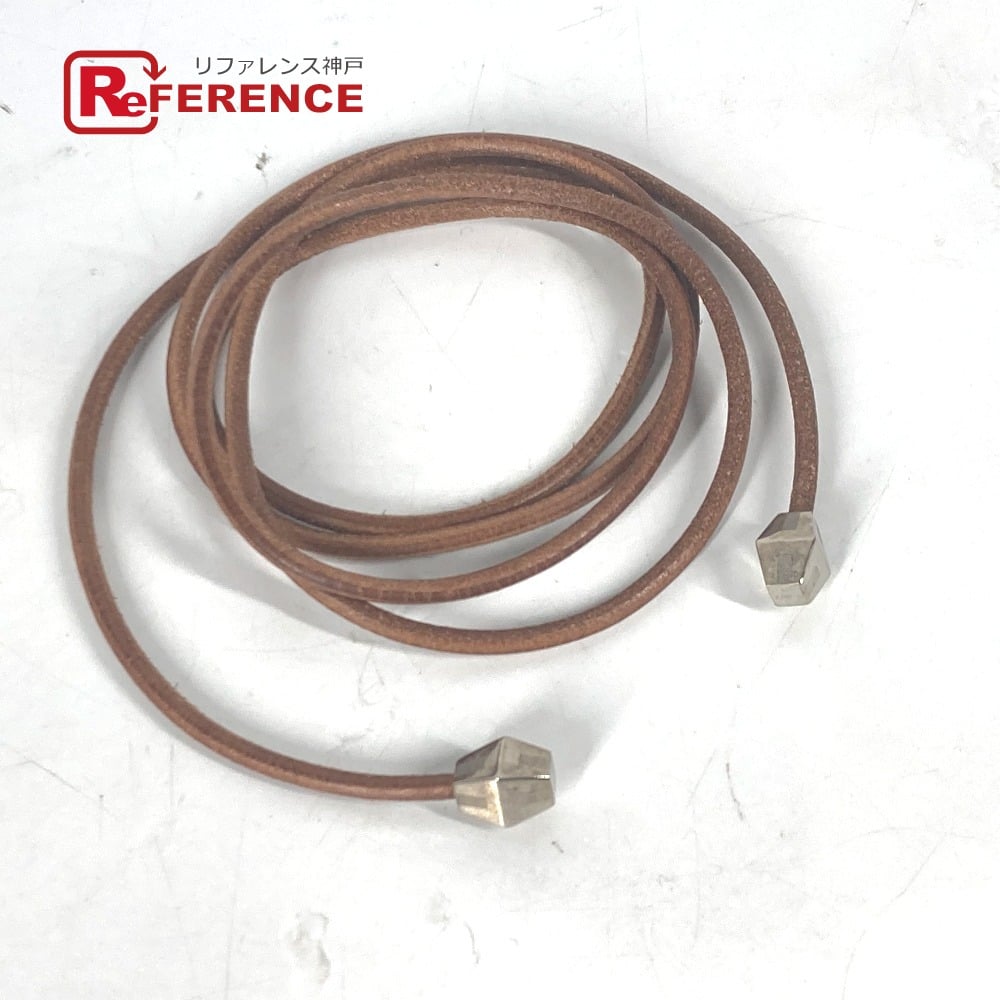 Hermes HERMES String belt  belt Leather Beige