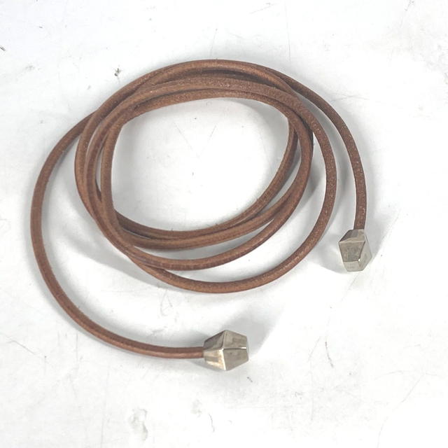 Hermes HERMES String belt  belt Leather Beige - view 2