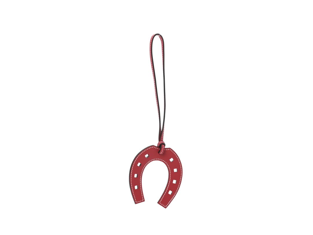 Hermes Hermes Swift Paddock Horseshoe Bag Charm Rouge Grenat