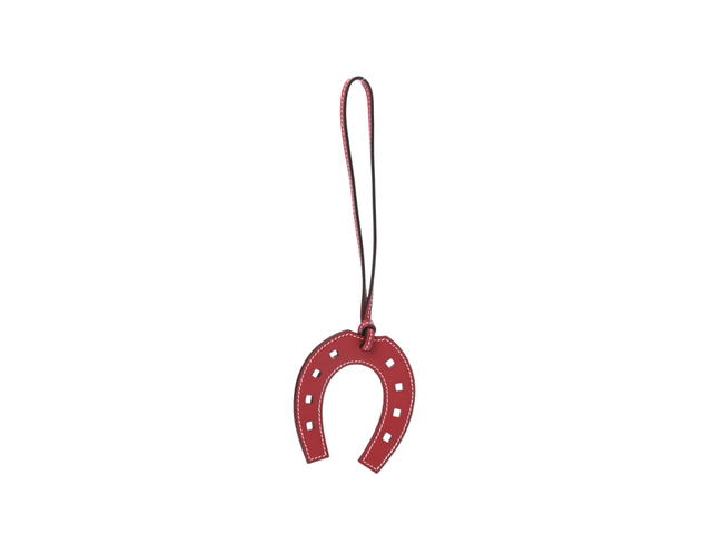 Hermes Hermes Swift Paddock Horseshoe Bag Charm Rouge Grenat - view 1