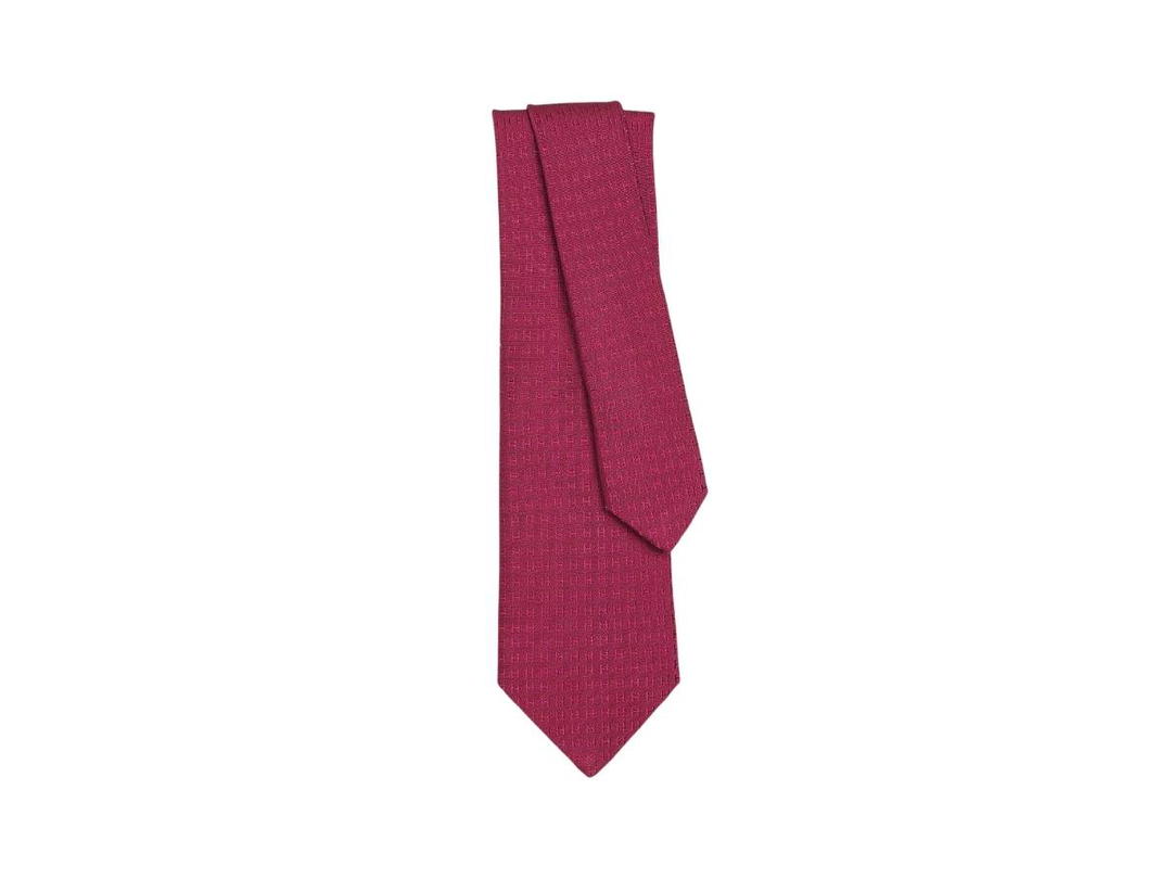Hermes Hermes Tie Faconnee H In Hand-Sewn Silk Twill Rose Indien
