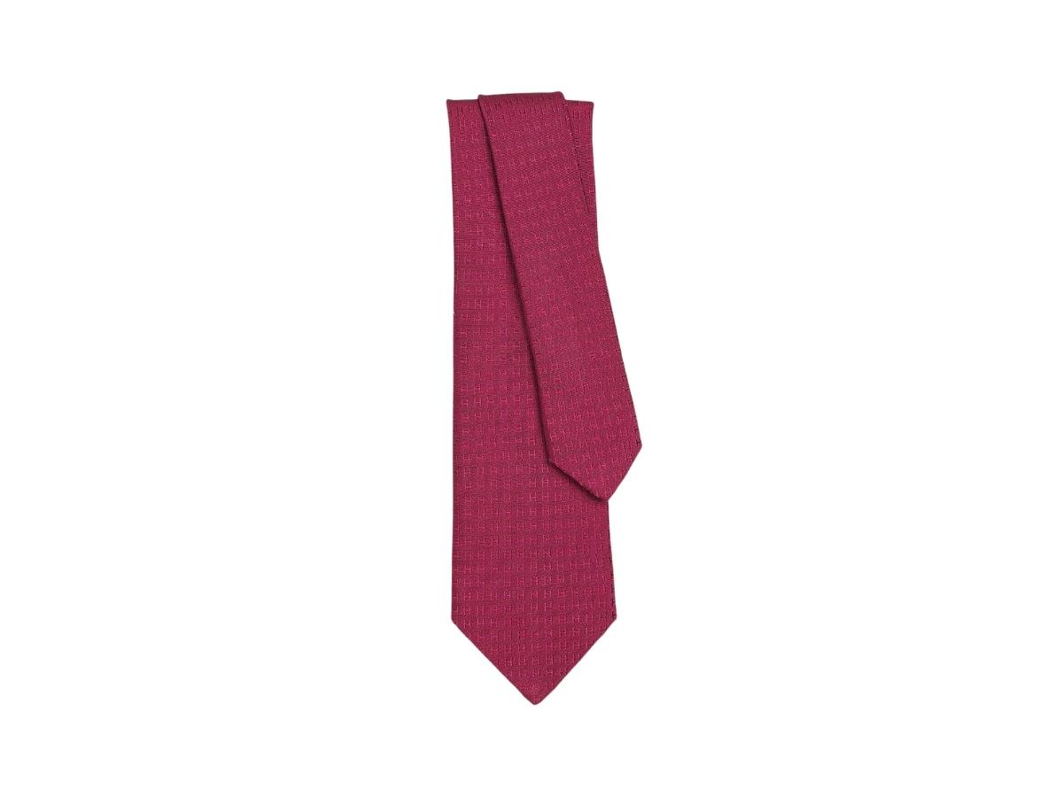 Hermes Hermes Tie Faconnee H In Hand-Sewn Silk Twill Rose Indien