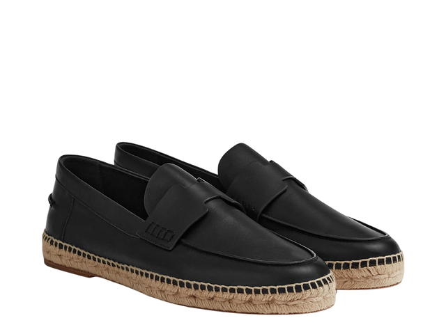 Hermes Hermes Trip Espadrille In Calfskin With Rope Sole Noir - view 1