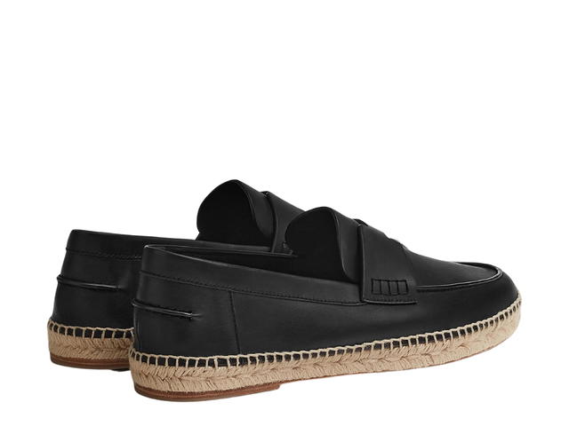 Hermes Hermes Trip Espadrille In Calfskin With Rope Sole Noir - view 2