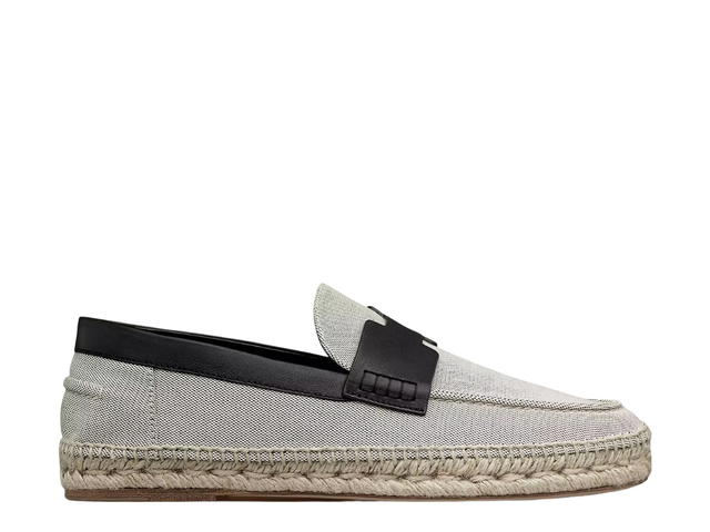 Hermes Hermes Trip Espadrille In H Canvas And Calfskin With Rope Sole Prunoir Noir - view 1