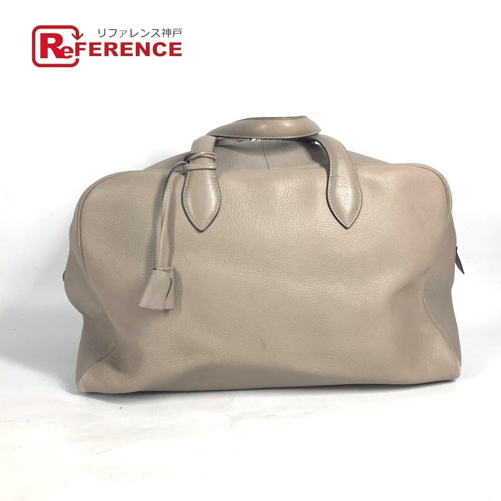 Hermes HERMES Victoria 43 Shoulder Bag Duffle Bag Taurillon Clemence Beige