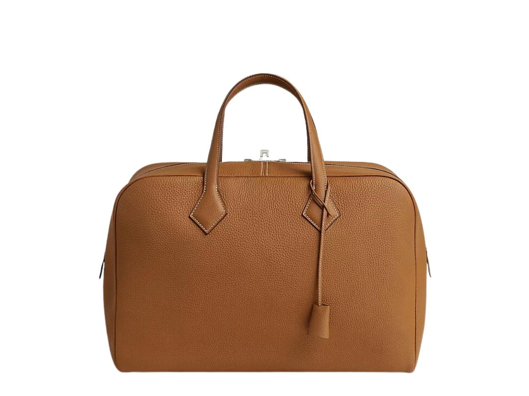 Hermes Hermes Victoria II 40 In Clemence Calfskin With Palladium Hardware Gold