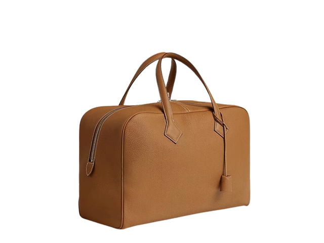 Hermes Hermes Victoria II 40 In Clemence Calfskin With Palladium Hardware Gold - view 2