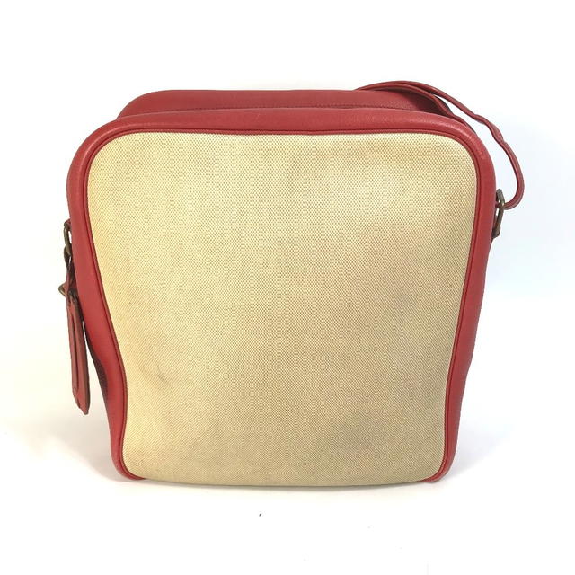 Hermes HERMES victoria square bag shawl Shoulder Bag Toile H / Leather Beige/Red - view 3