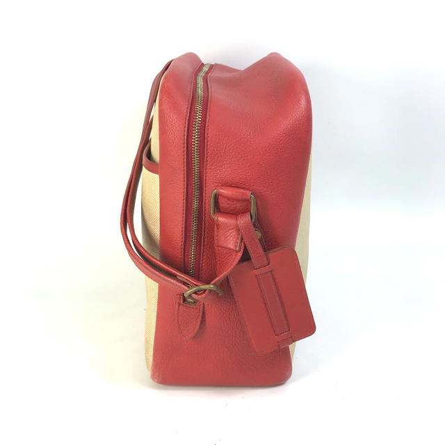 Hermes HERMES victoria square bag shawl Shoulder Bag Toile H / Leather Beige/Red - view 4