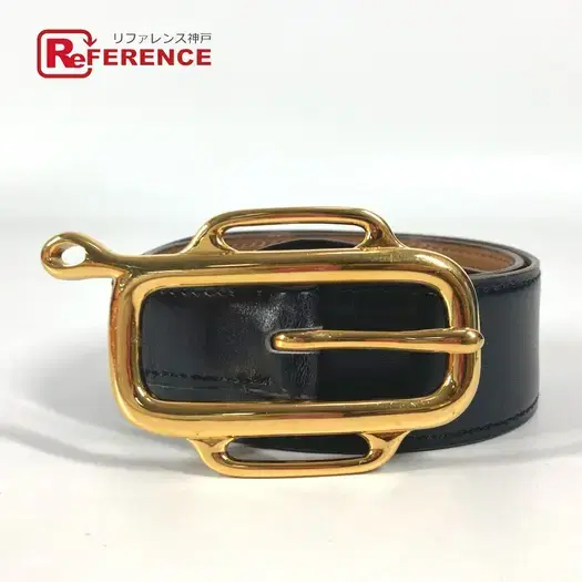 Buy HERMES vintage logo  belt Boxcalf Black/Gold at Sasom – Authentic and Ready to Ship