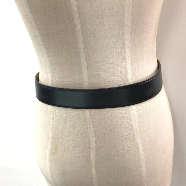 Hermes HERMES vintage logo belt Boxcalf Black/Gold - view 5