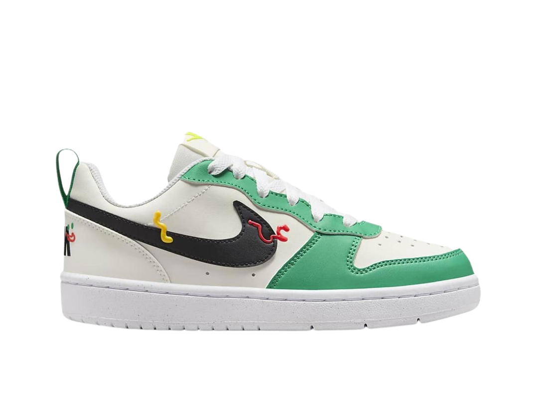 Nike Nike Court Borough Low Skateboarding Shoes White Green Black (GS)