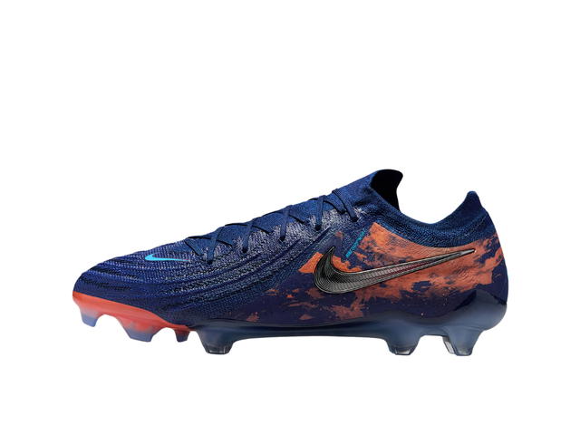 Nike Nike Phantom GX 2 Elite FG Rubber Long Studs Anti Slip Wear Resistant Soccer Shoes Men's Blue Orange - view 2