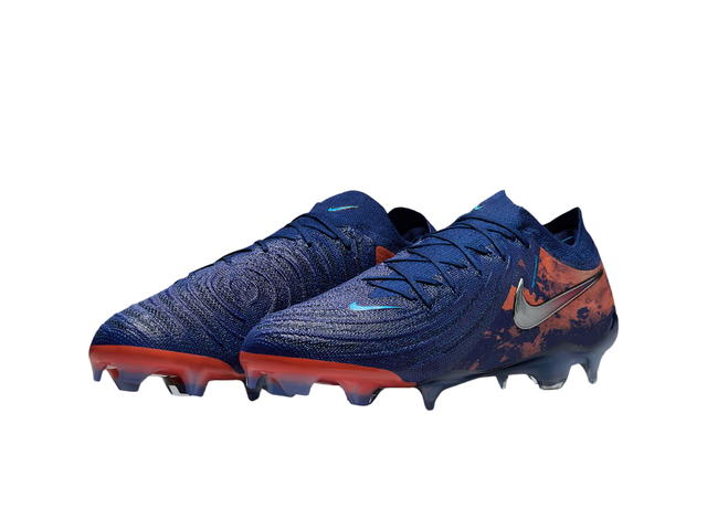 Nike Nike Phantom GX 2 Elite FG Rubber Long Studs Anti Slip Wear Resistant Soccer Shoes Men's Blue Orange - view 3
