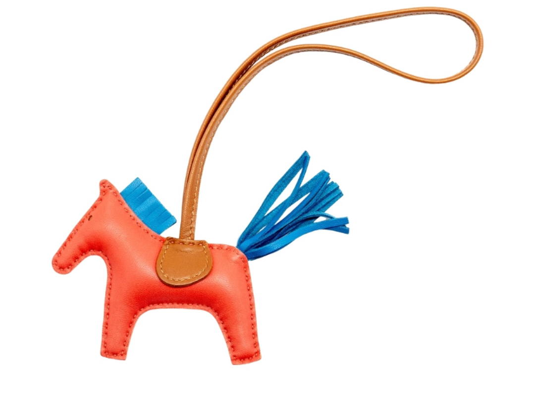 Hermes Hermes Rodeo PM Bag Charm Pink Blue Gold Stamp U