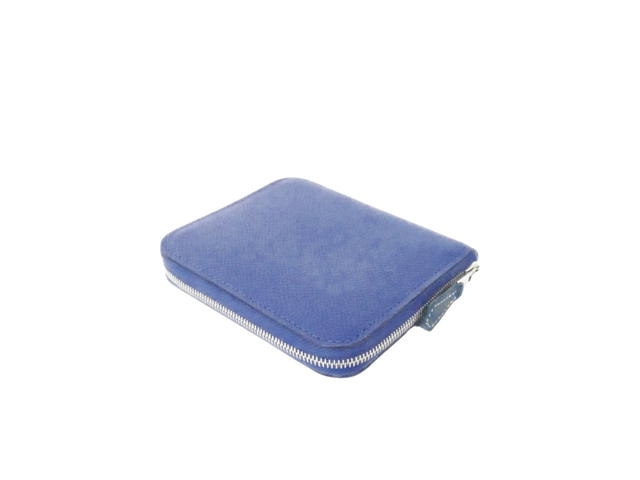 Hermes Hermes Brides de Gala Fantome Pois Silk In Compact Epsom Silk Wallet Blue Brighton - view 2