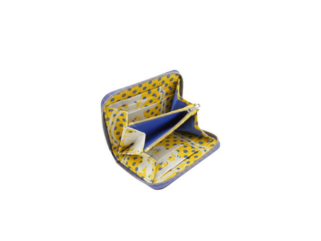 Hermes Hermes Brides de Gala Fantome Pois Silk In Compact Epsom Silk Wallet Blue Brighton - view 3