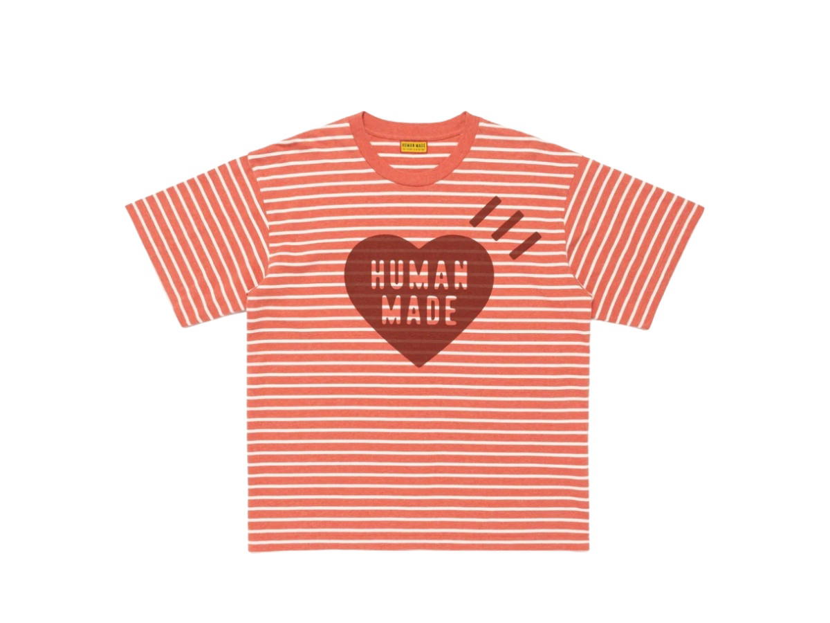 Human Made Human Made Heart Striped T-Shirt Red