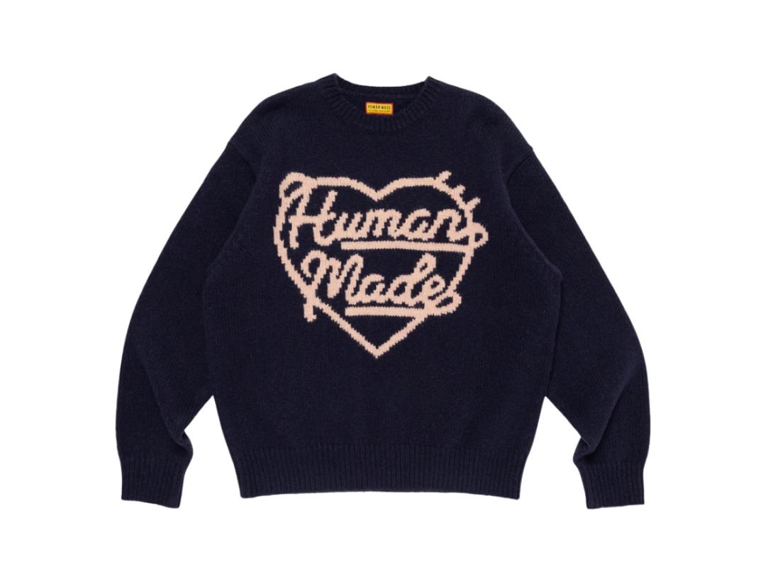 Human Made Human Made Heart Knit Sweater Navy