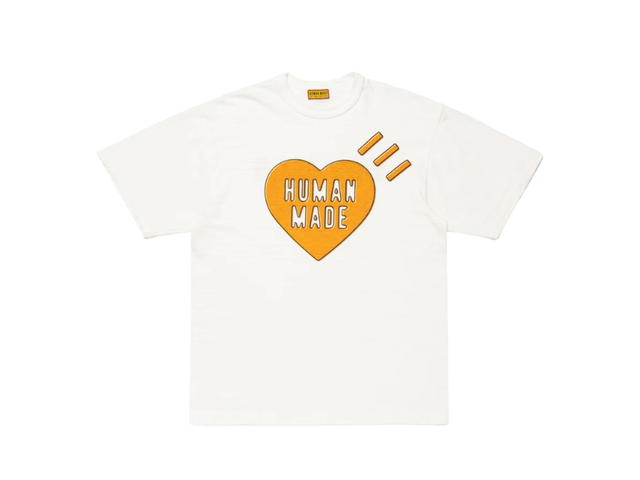 HUMAN MADE HUMAN MADE Yellow Iconic Heart Logo Graphic T-Shirt White - view 1