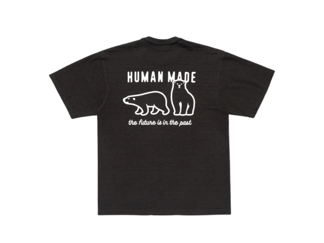 Human Made Human Made Heart Patch And Polar Bear Graphic T-Shirt Black