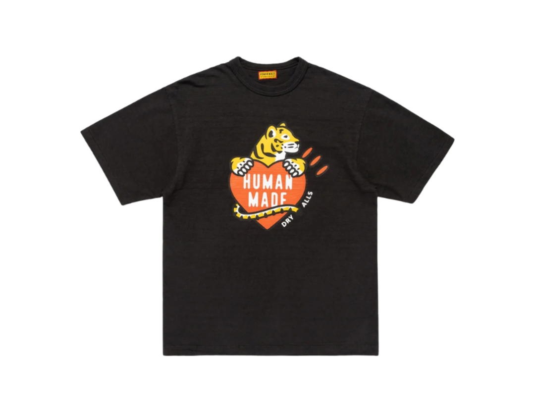Human Made Human Made Tiger And Heart Logo Graphic T-Shirt Black